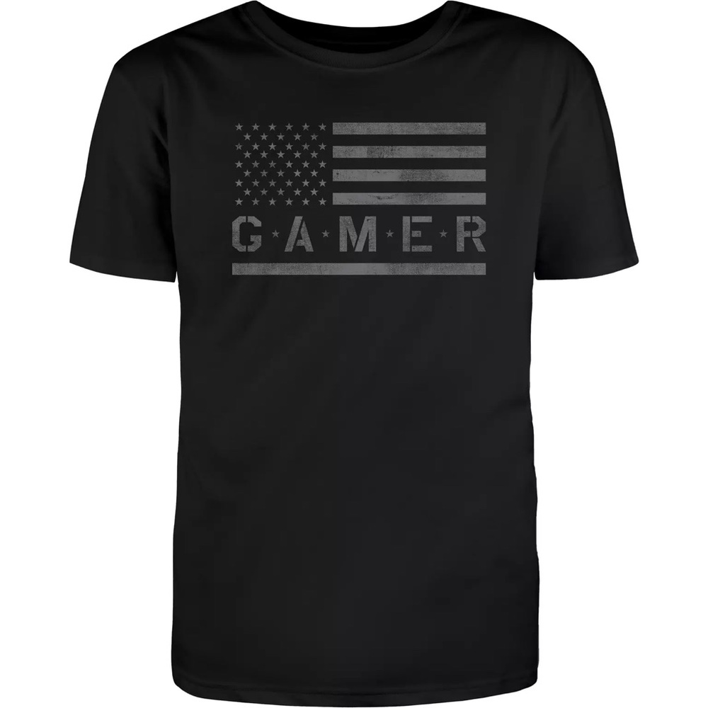 Geeket USA Gamer Black Unisex Short Sleeve T-Shirt GameStop Exclusive NWT Large